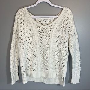 American Eagle XL Loose Knit White Sweater